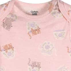 3-Pack Baby Girls Purrrfect Kittens Short Sleeve Onesies® Bodysuits