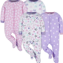 4-Pack Baby Girls Rainbow Floral Sleep 'N Plays