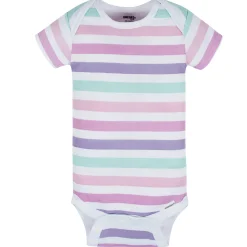 8-Pack Baby Girls Rainbow Floral Short Sleeve Onesies® Bodysuits