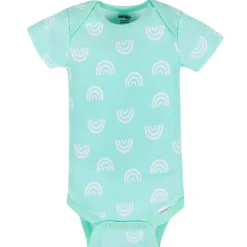 8-Pack Baby Girls Rainbow Floral Short Sleeve Onesies® Bodysuits