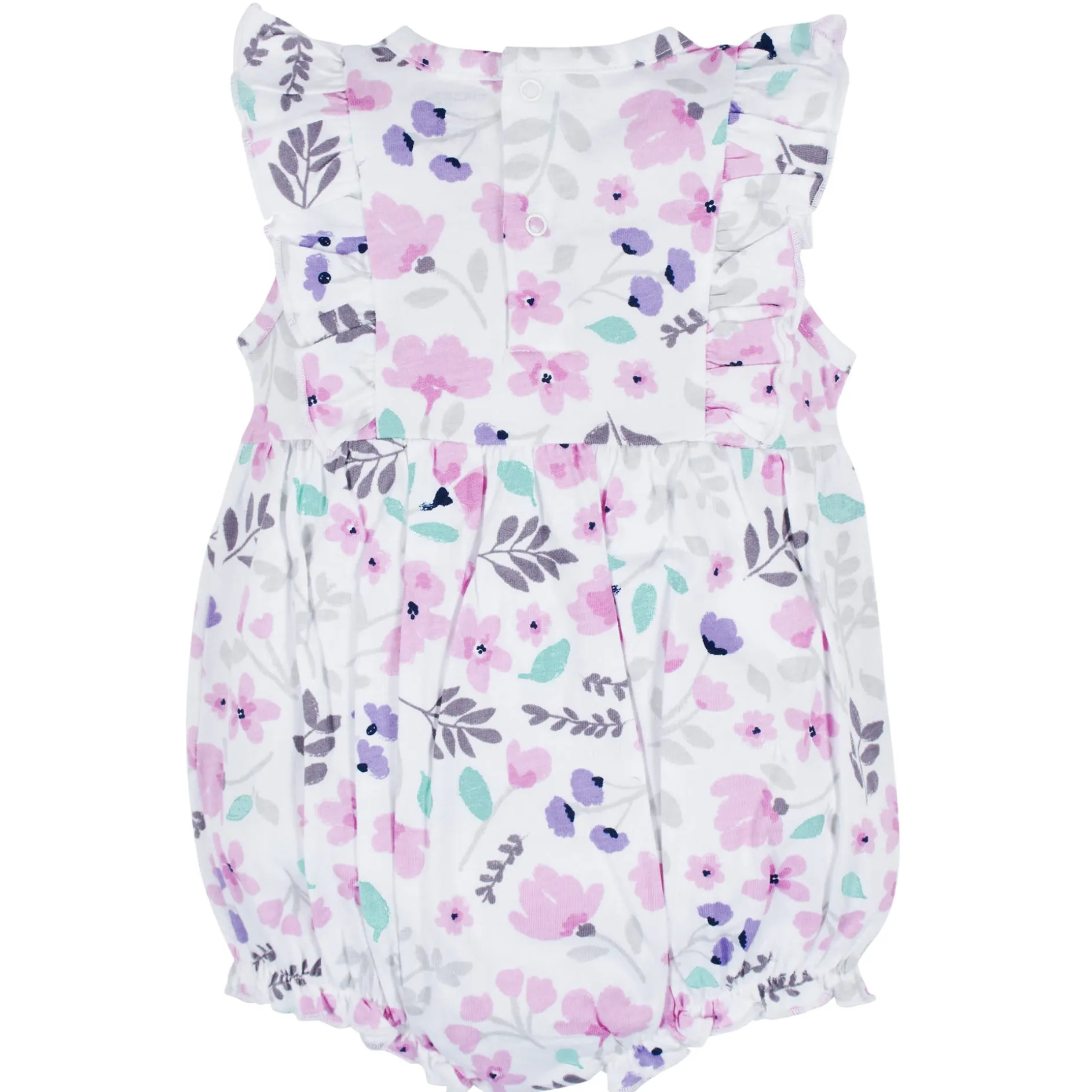 3-Pack Baby Girls Rainbow Floral Rompers