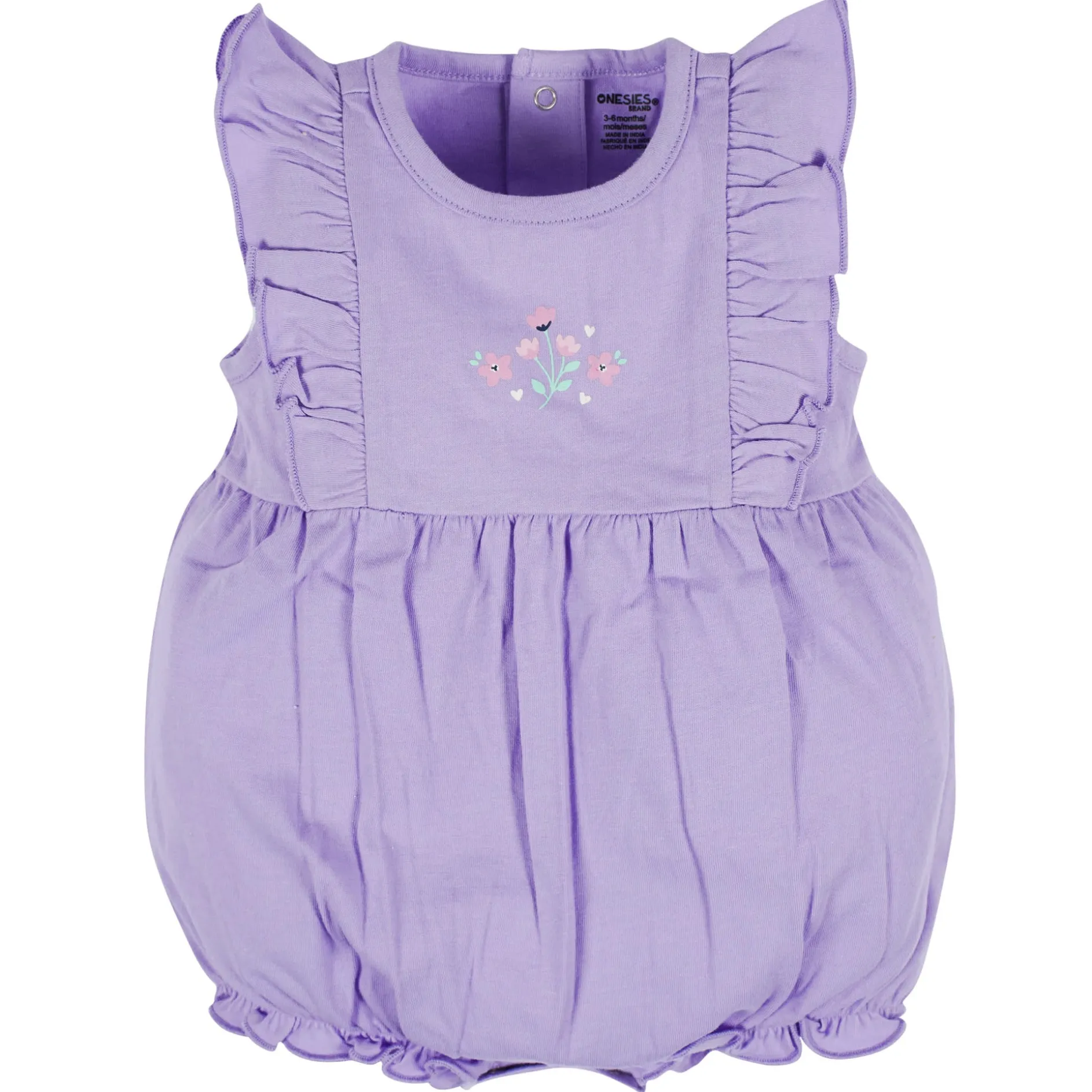 3-Pack Baby Girls Rainbow Floral Rompers