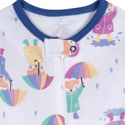 4-Pack Baby Girls Rainy Day Snug Fit Footed Pajamas