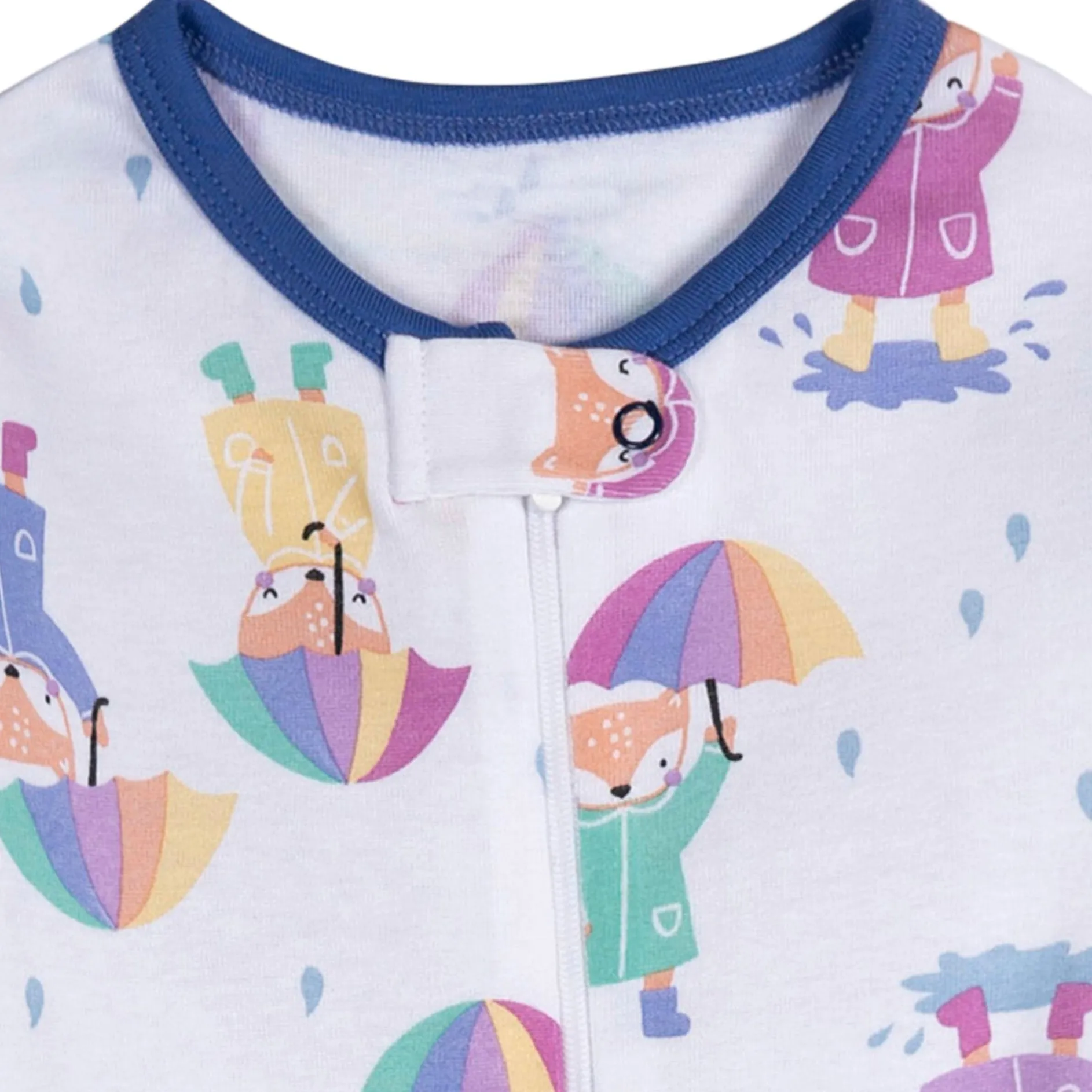 4-Pack Baby Girls Rainy Day Snug Fit Footed Pajamas