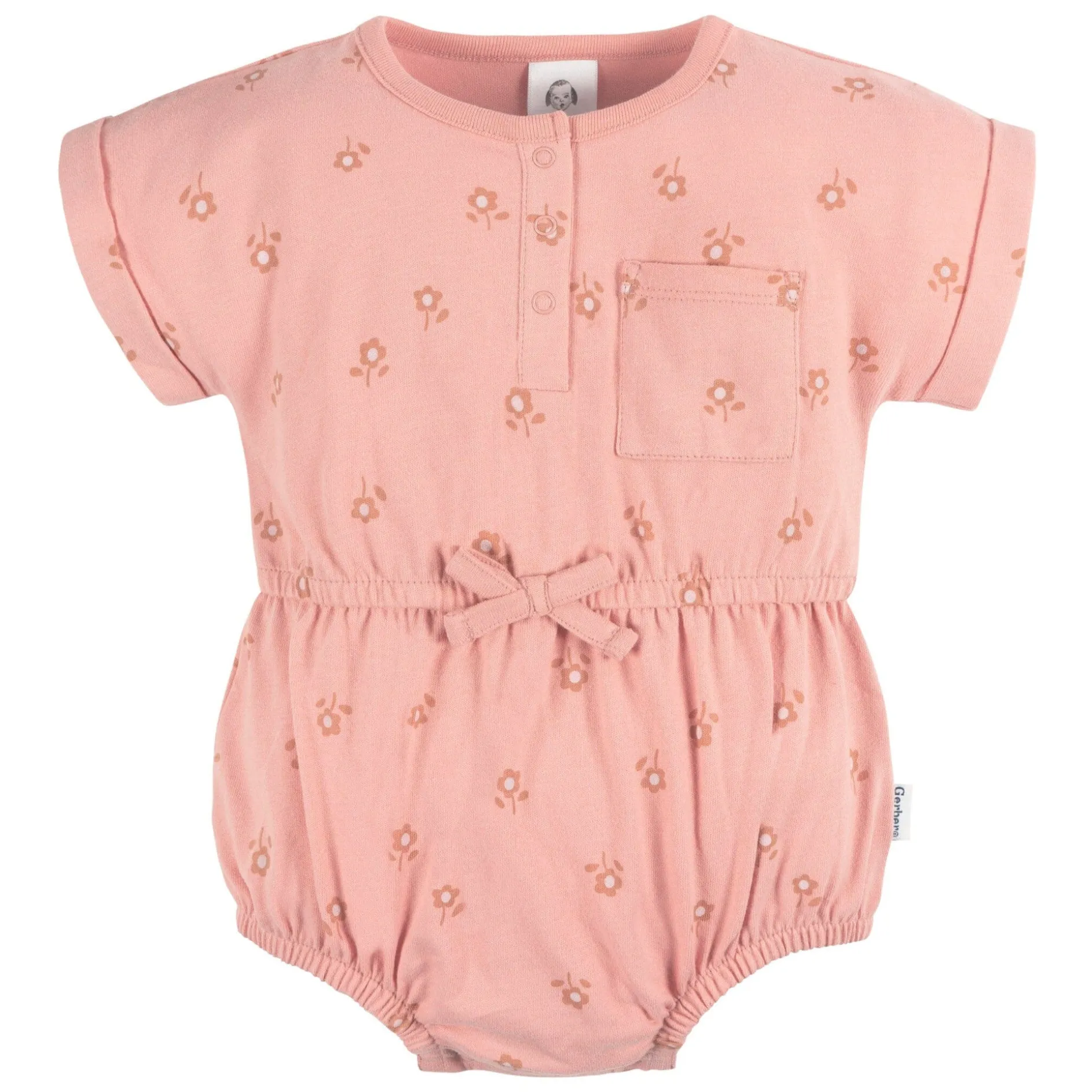 2-Pack Baby Girls Retro Floral Rompers