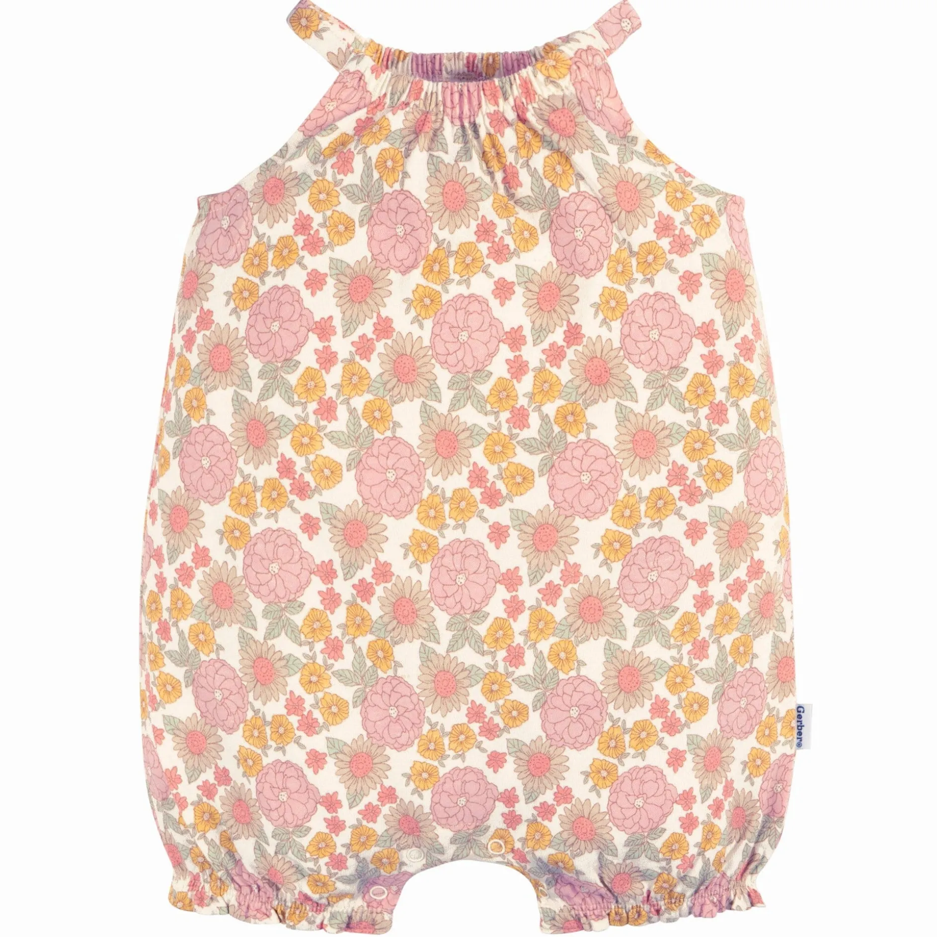 2-Pack Baby Girls Retro Floral Rompers