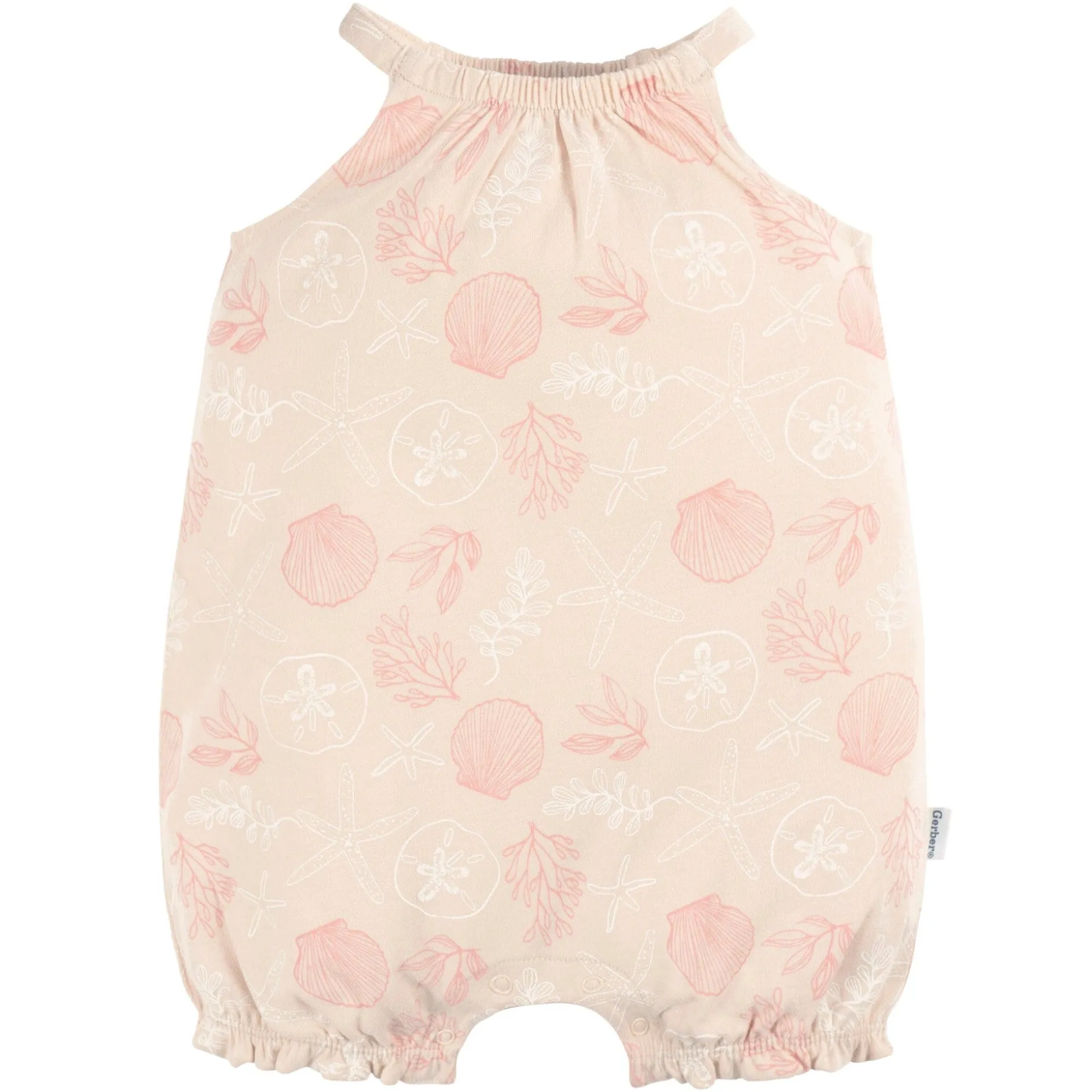 2-Pack Baby Girls Seashells Rompers