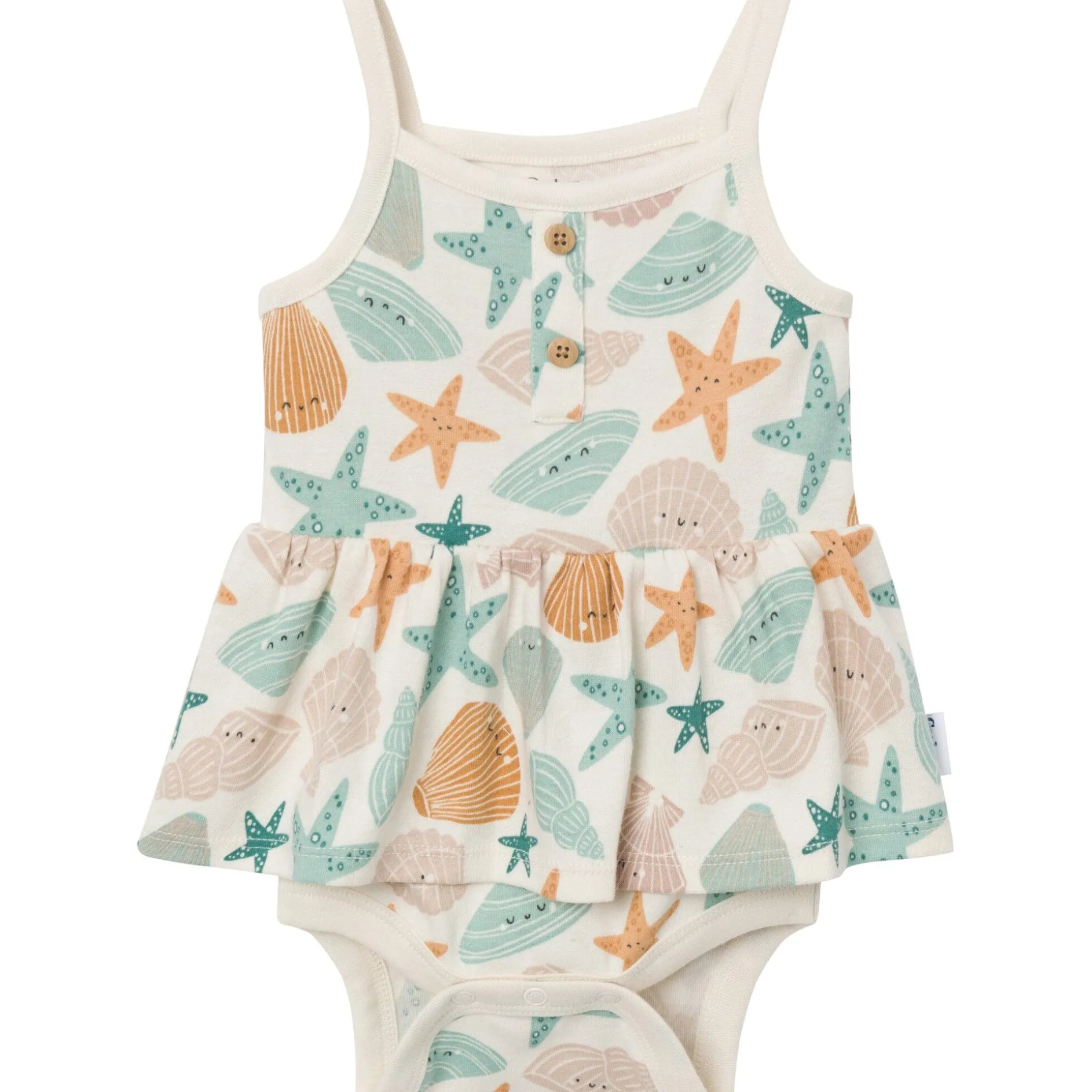 4-Pack Baby Girls Shells Sleeveless Bodysuits