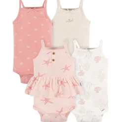 4-Pack Baby Girls Starfish Sleeveless Onesies® Bodysuits