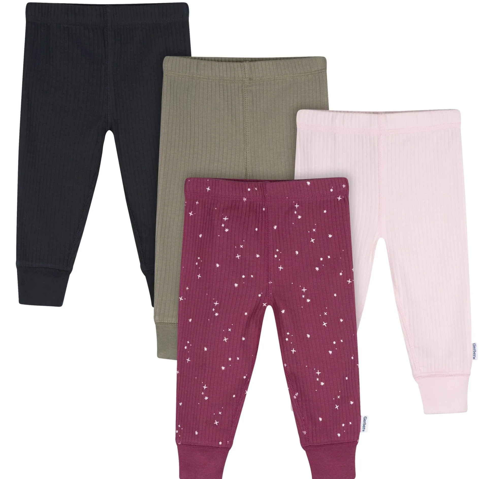 4-Pack Baby Girls Stars Active Pants