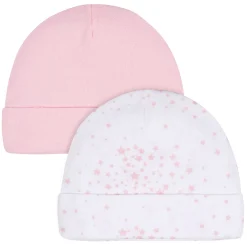 2-Pack Baby Girls Stars Caps