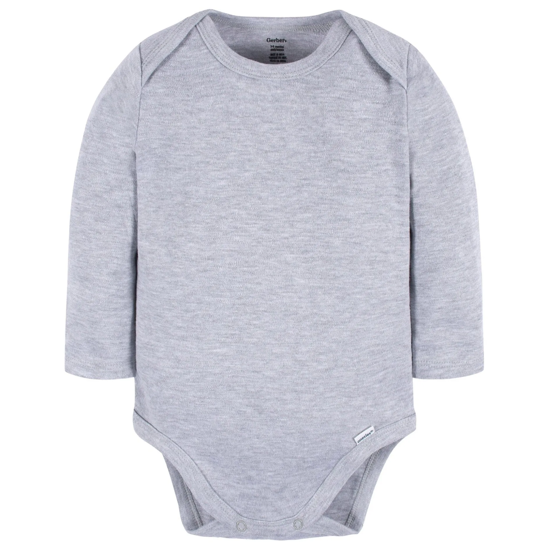 5-Pack Baby Heather Gray Premium Long Sleeve Onesies® Bodysuits