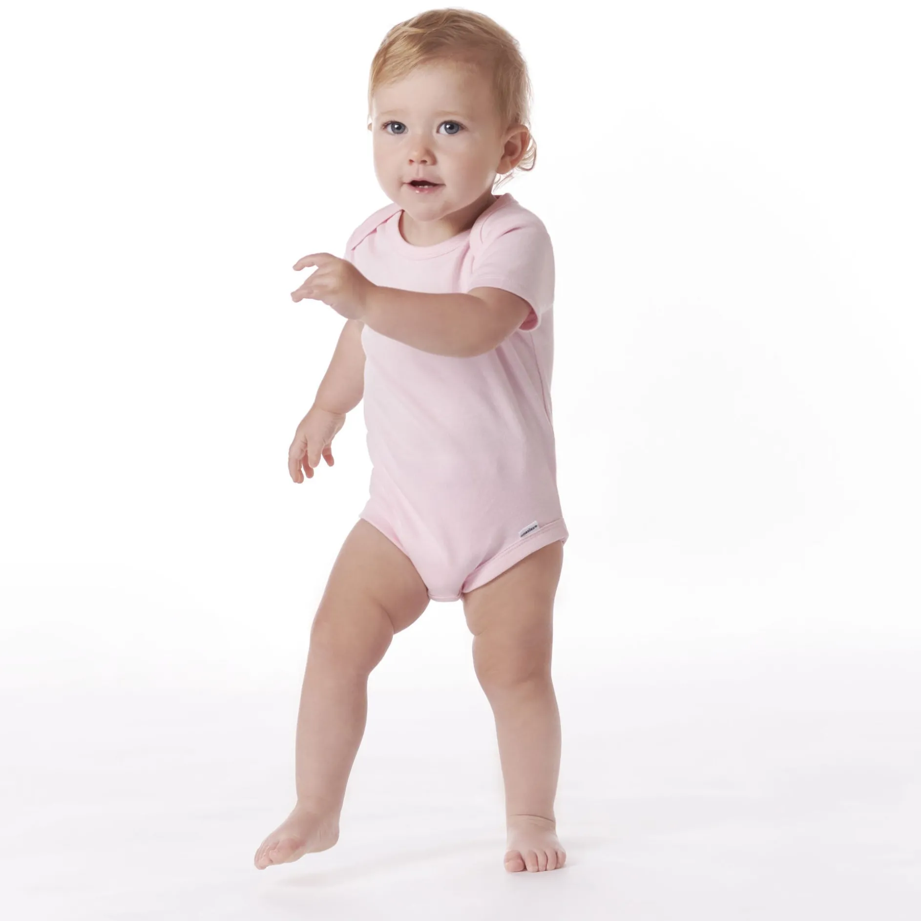5-Pack Baby Light Pink Premium Short Sleeve Onesies® Bodysuits