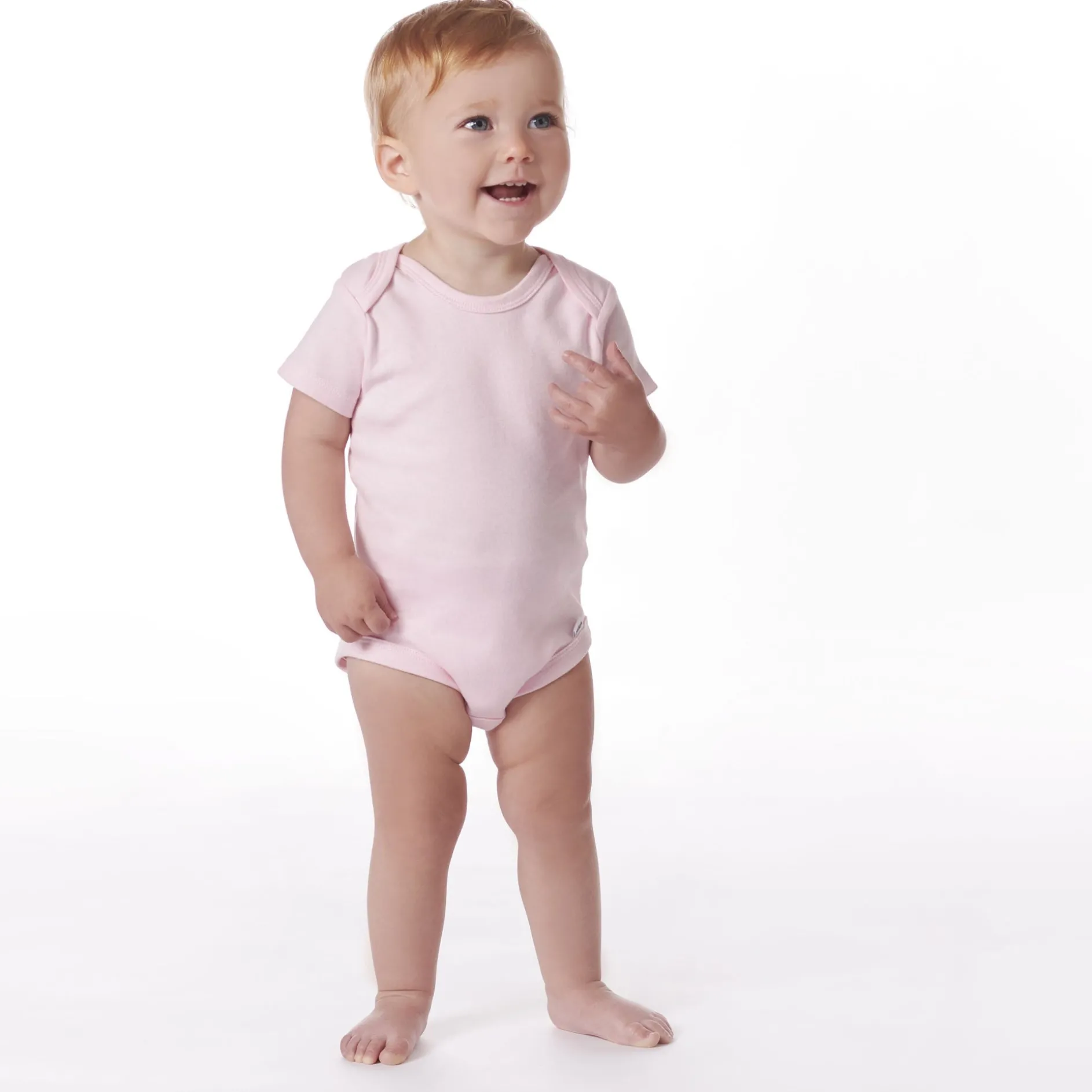 5-Pack Baby Light Pink Premium Short Sleeve Onesies® Bodysuits