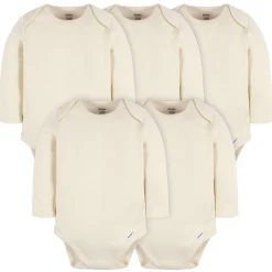 5-Pack Baby Natural Premium Long Sleeve Onesies® Bodysuits