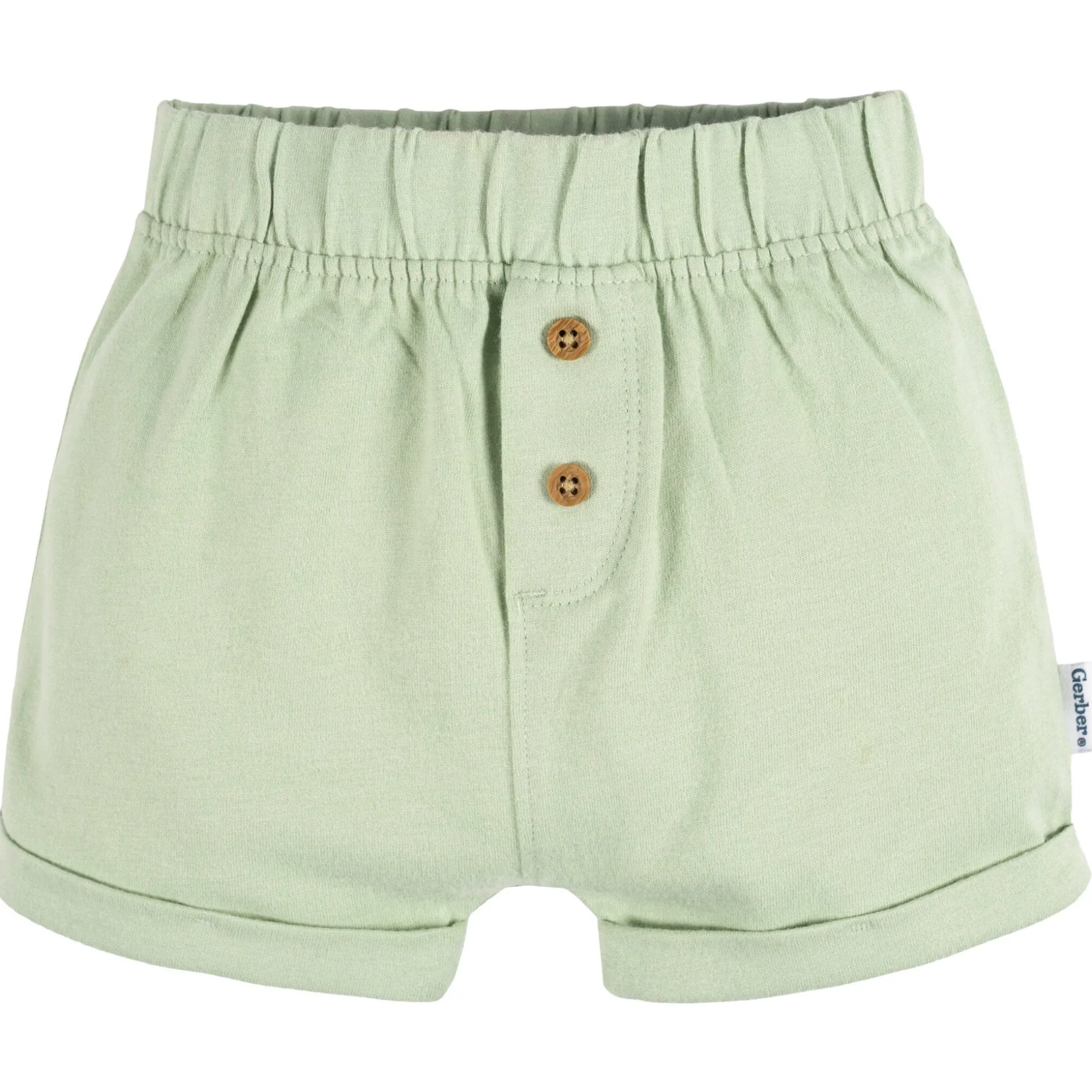 3-Pack Baby Neutral Black Stripe, Light Grey Heather, & Green Knit Shorts