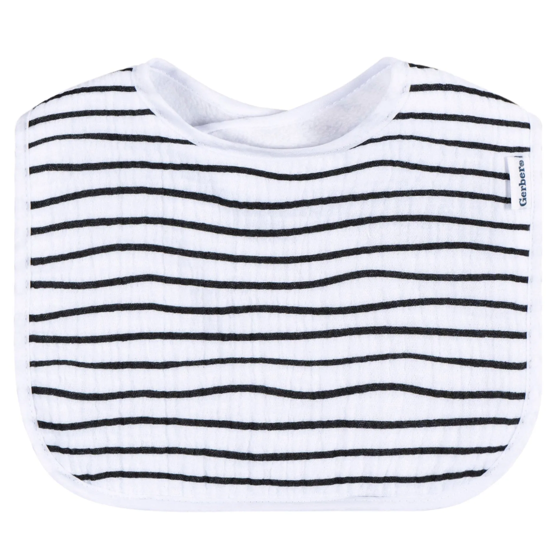 8-Pack Baby Neutral Black & White Muslin Drooling Bibs