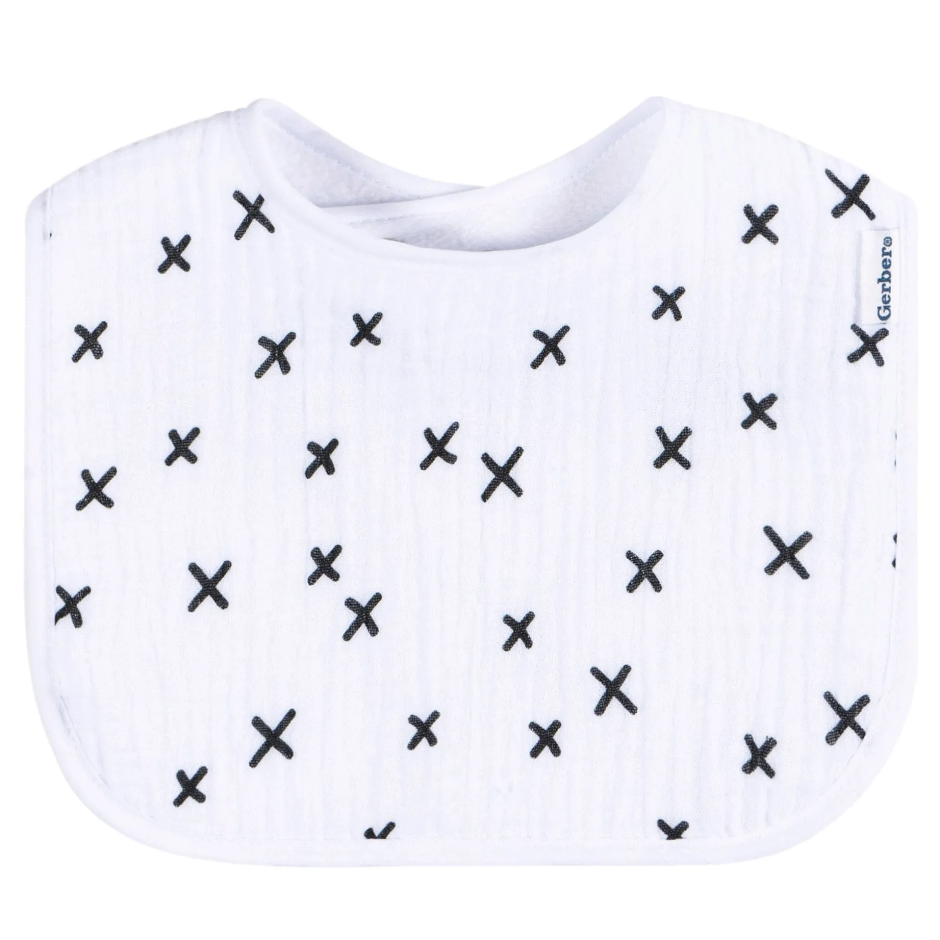 8-Pack Baby Neutral Black & White Muslin Drooling Bibs