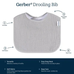 8-Pack Baby Neutral Black & White Muslin Drooling Bibs