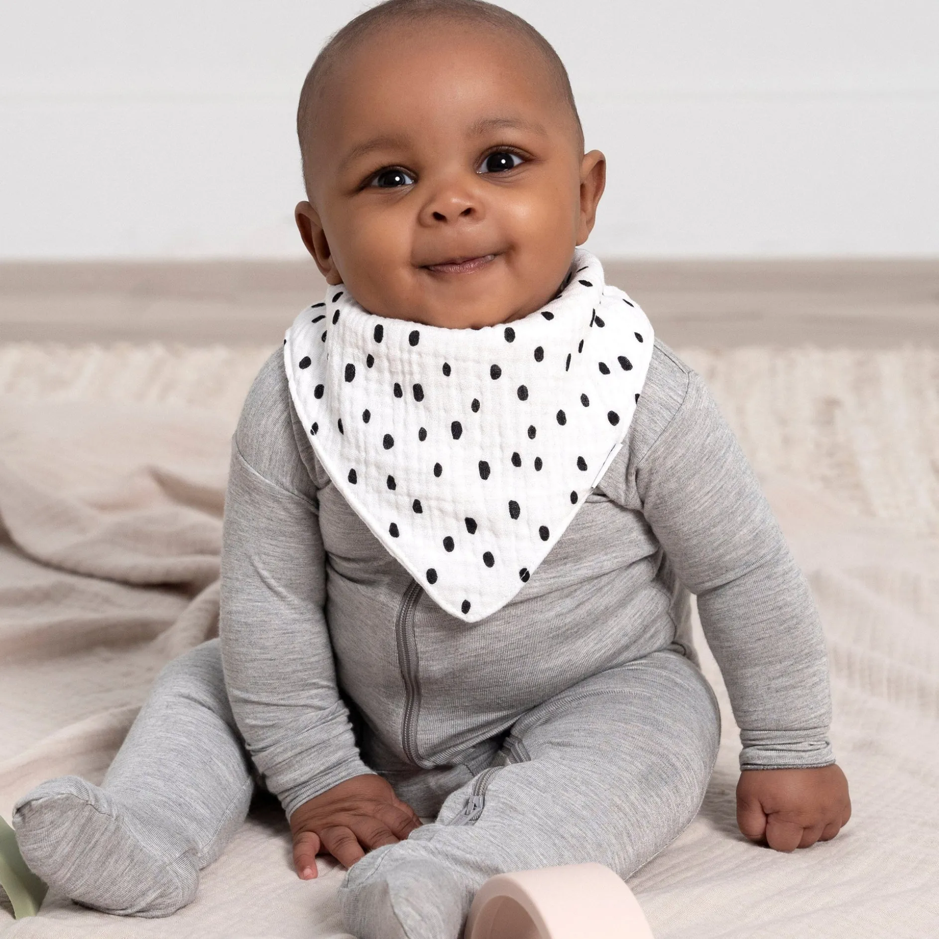 10-Pack Baby Neutral Black & White Muslin Bandana Bibs