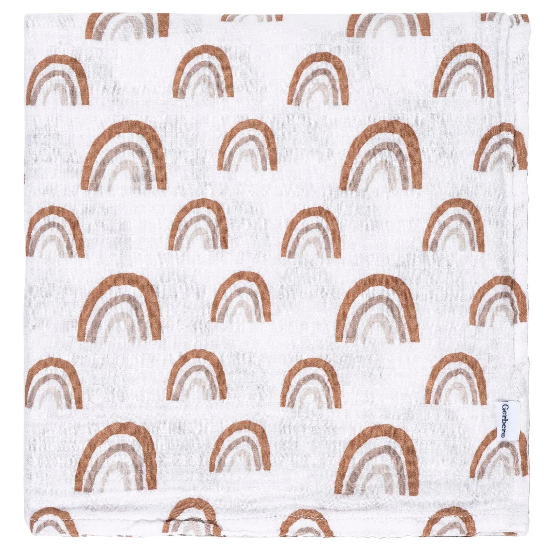 2-Pack Baby Neutral Boho Rainbow Muslin Blankets