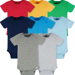 8-Pack Baby Neutral Classic Rainbow Short Sleeve Onesies® Bodysuits