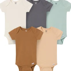 5-Pack Baby Neutral Earth Tone Short Sleeve Bodysuits