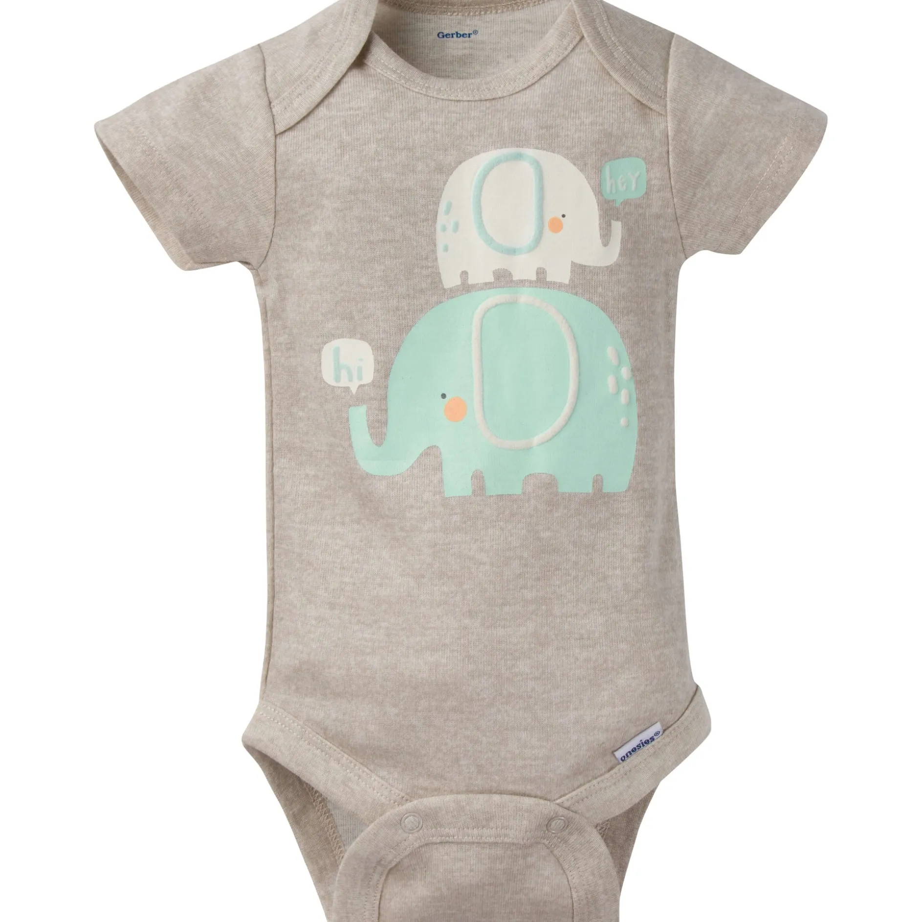 8-Pack Baby Neutral Elephant Short-Sleeve Onesies® Bodysuits