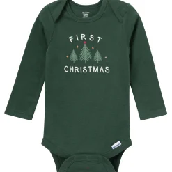 3-Pack Baby Neutral First Christmas Long Sleeve Onesies® Bodysuits