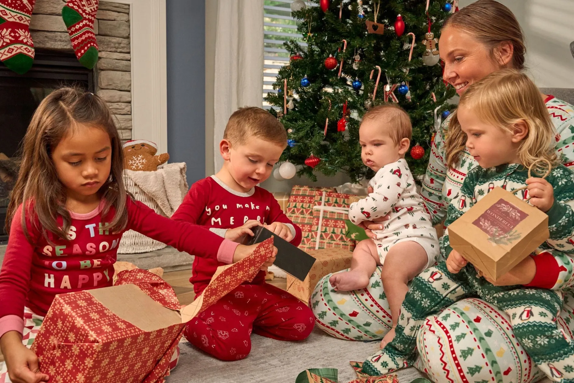 3-Pack Baby Neutral First Christmas Long Sleeve Onesies® Bodysuits