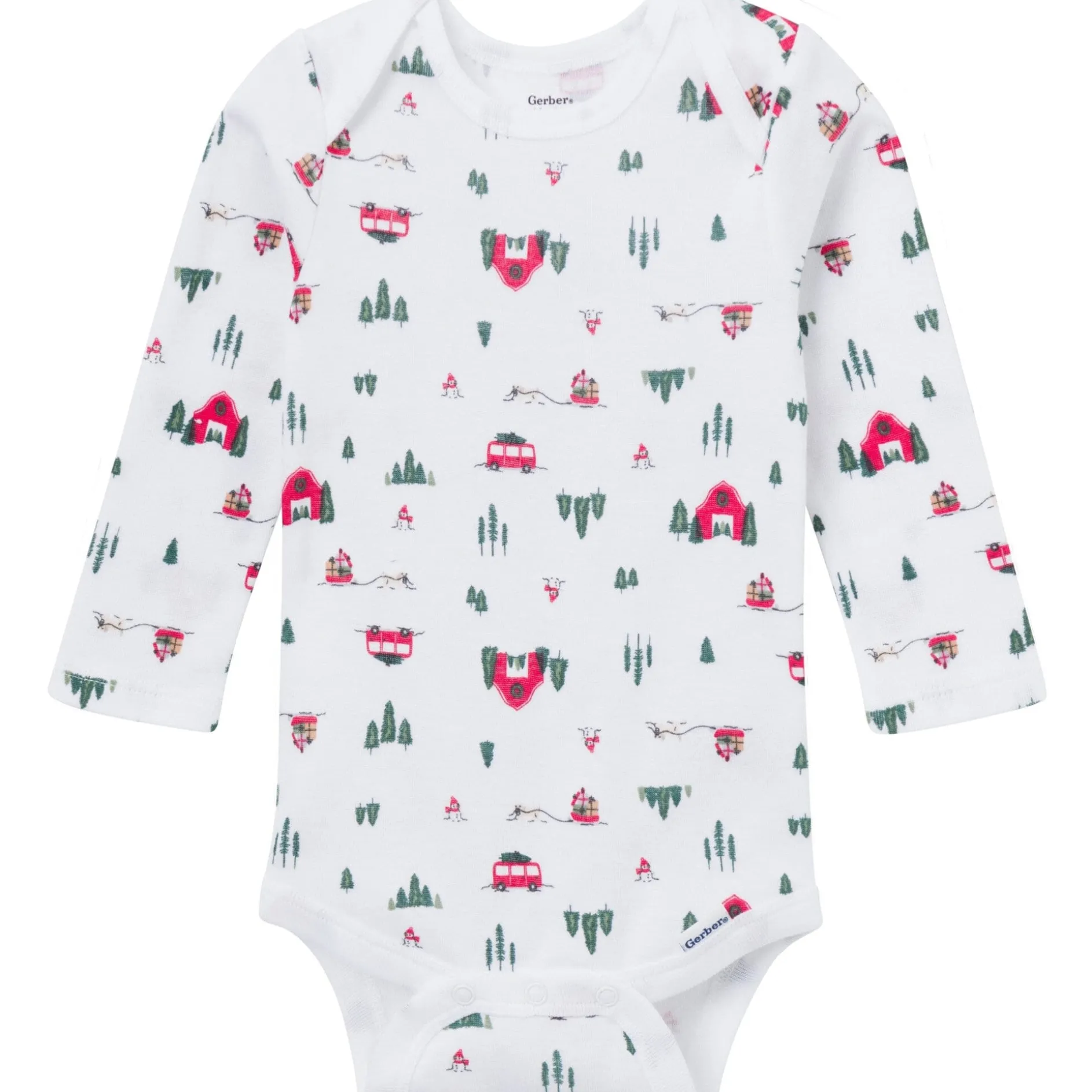 3-Pack Baby Neutral First Christmas Long Sleeve Onesies® Bodysuits