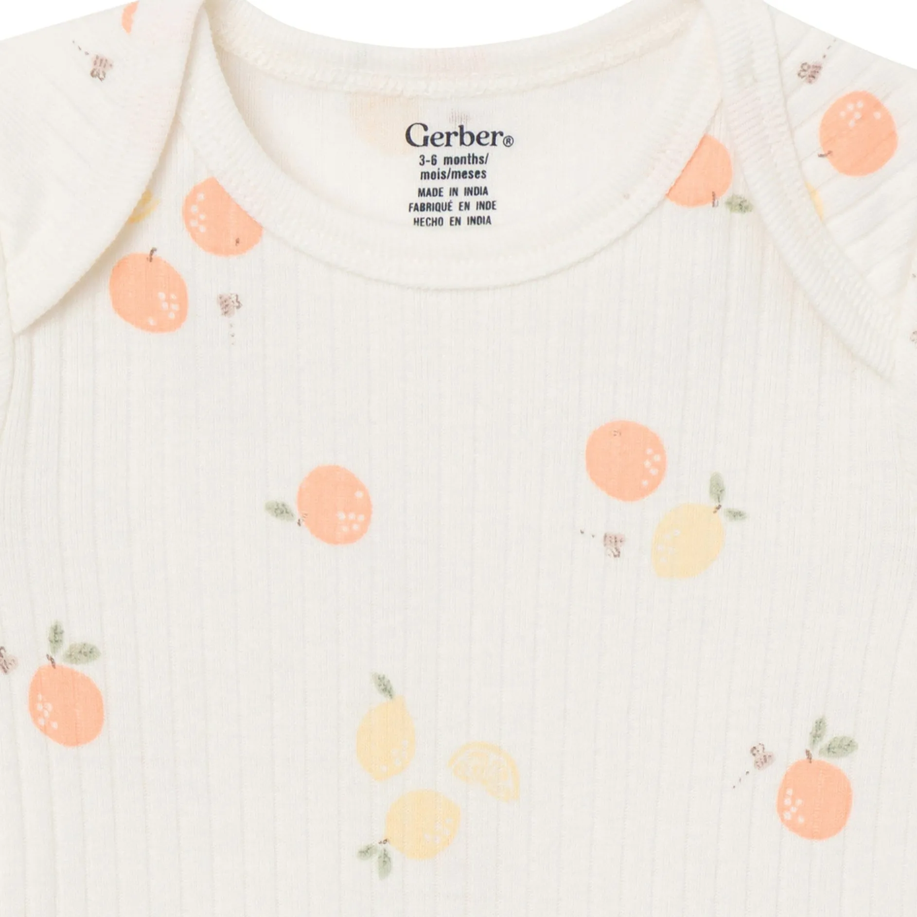 4-Pack Baby Neutral Fruit Picking Short Sleeve Bodysuits