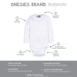6-Pack Baby Neutral Giraffes Long Sleeve Onesies® Bodysuits