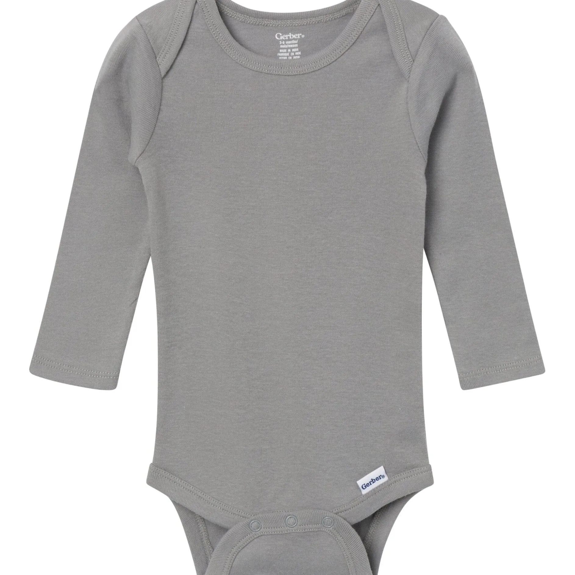 6-Pack Baby Neutral Gray, Black and Brown Long Sleeve Bodysuits