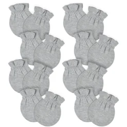 8-Pack Baby Neutral Gray Heather No Scratch Mittens