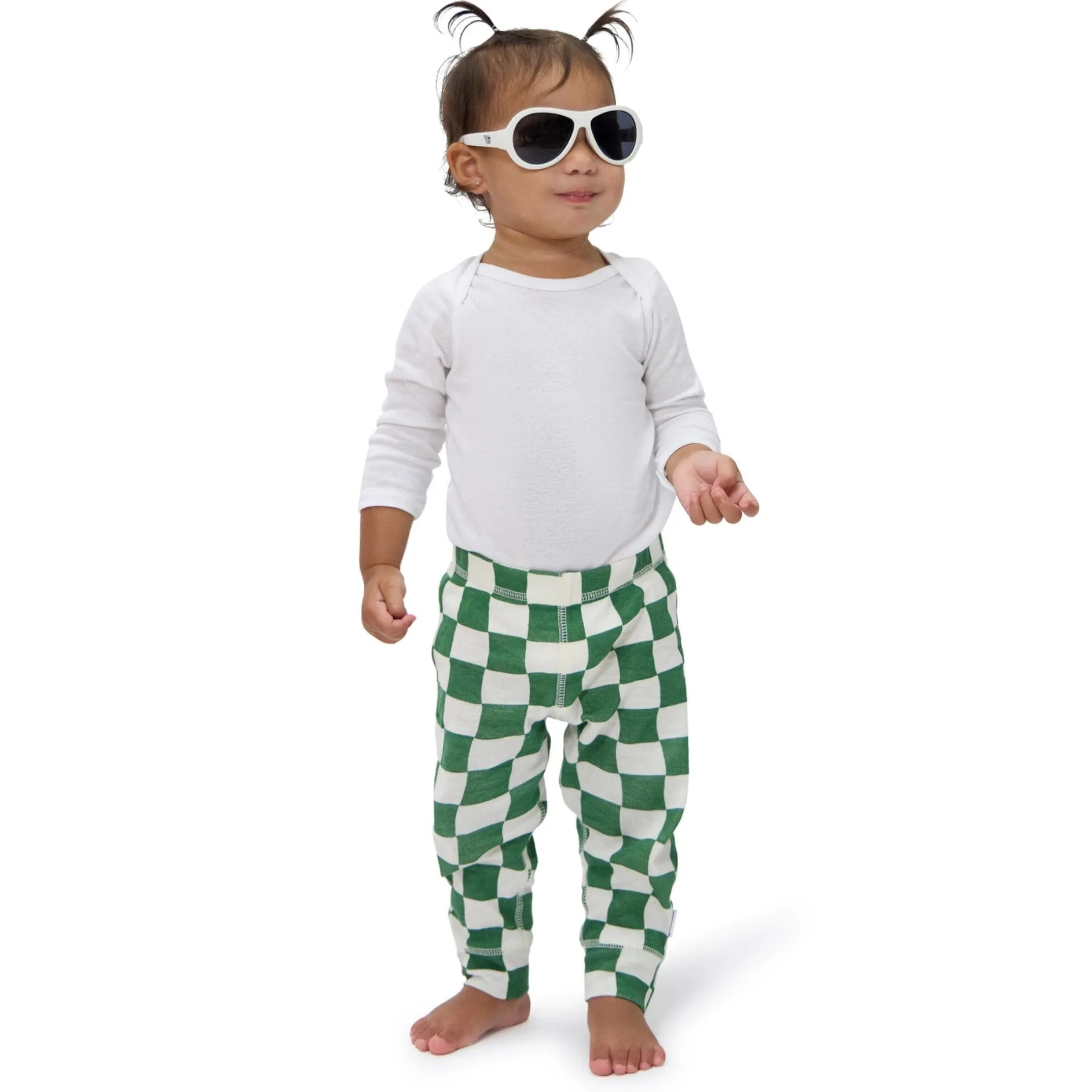 3-Pack Baby Neutral Green Checkers Active Pants