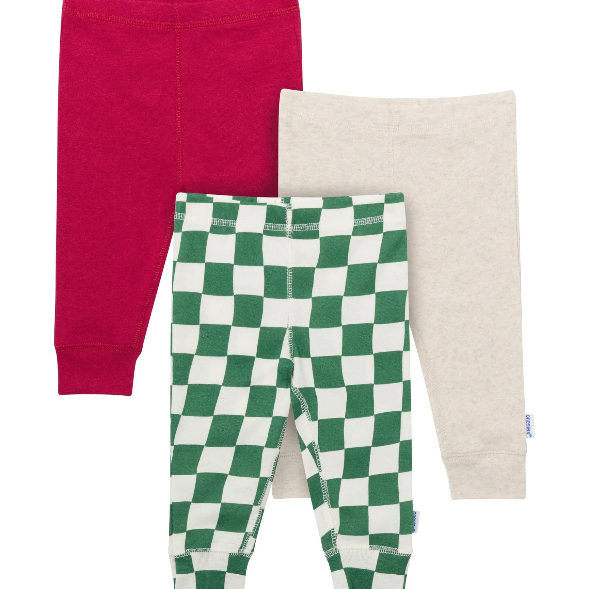 3-Pack Baby Neutral Green Checkers Active Pants