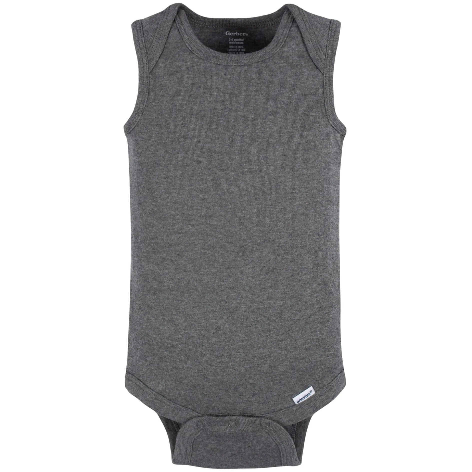5-Pack Baby Neutral Grey Heather Sleeveless Lap Shoulder Onesies® Bodysuits