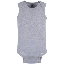 5-Pack Baby Neutral Grey Heather Sleeveless Lap Shoulder Onesies® Bodysuits