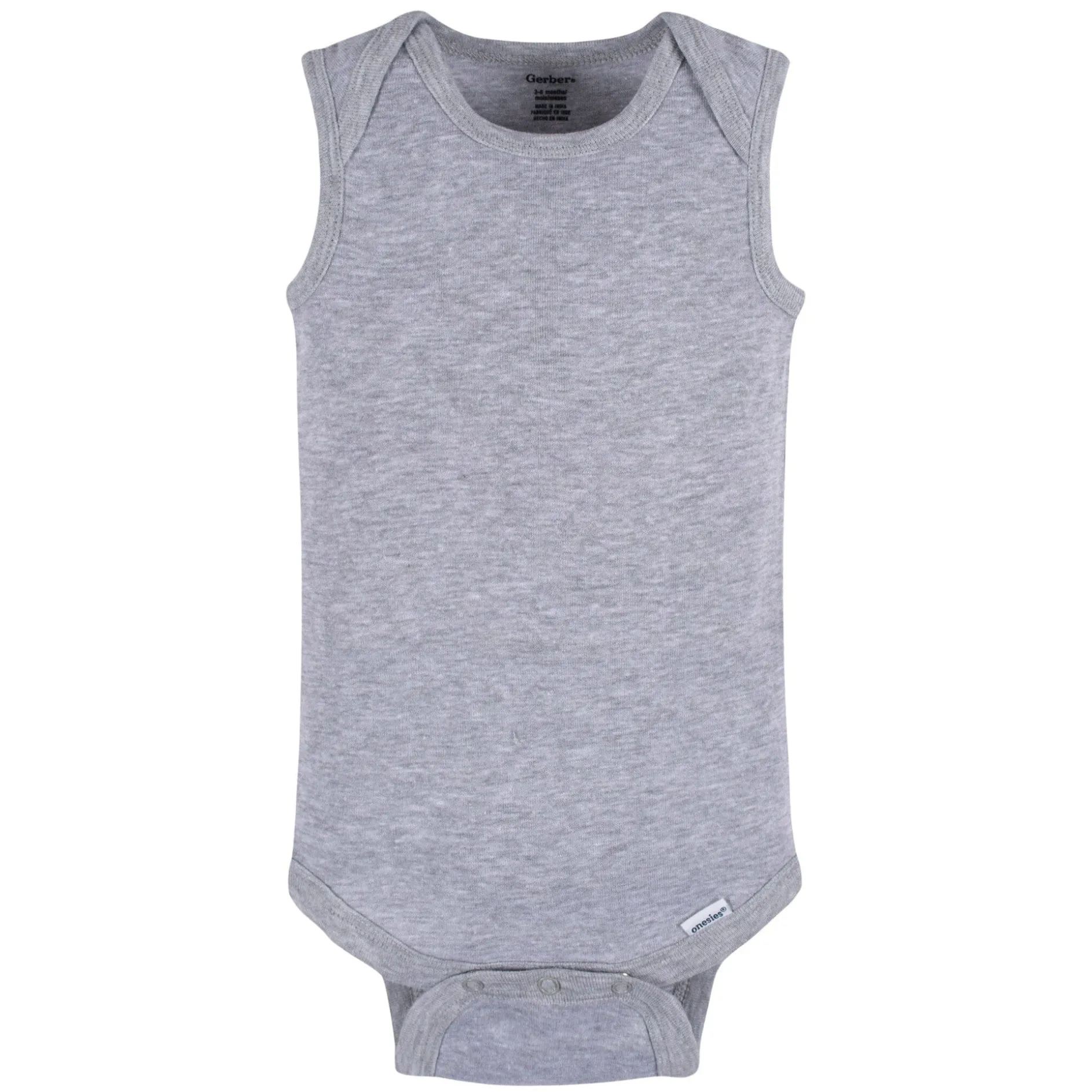 5-Pack Baby Neutral Grey Heather Sleeveless Lap Shoulder Onesies® Bodysuits