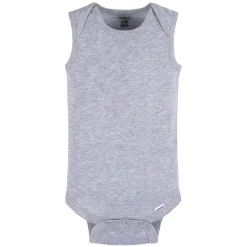 5-Pack Baby Neutral Grey Heather Sleeveless Lap Shoulder Onesies® Bodysuits