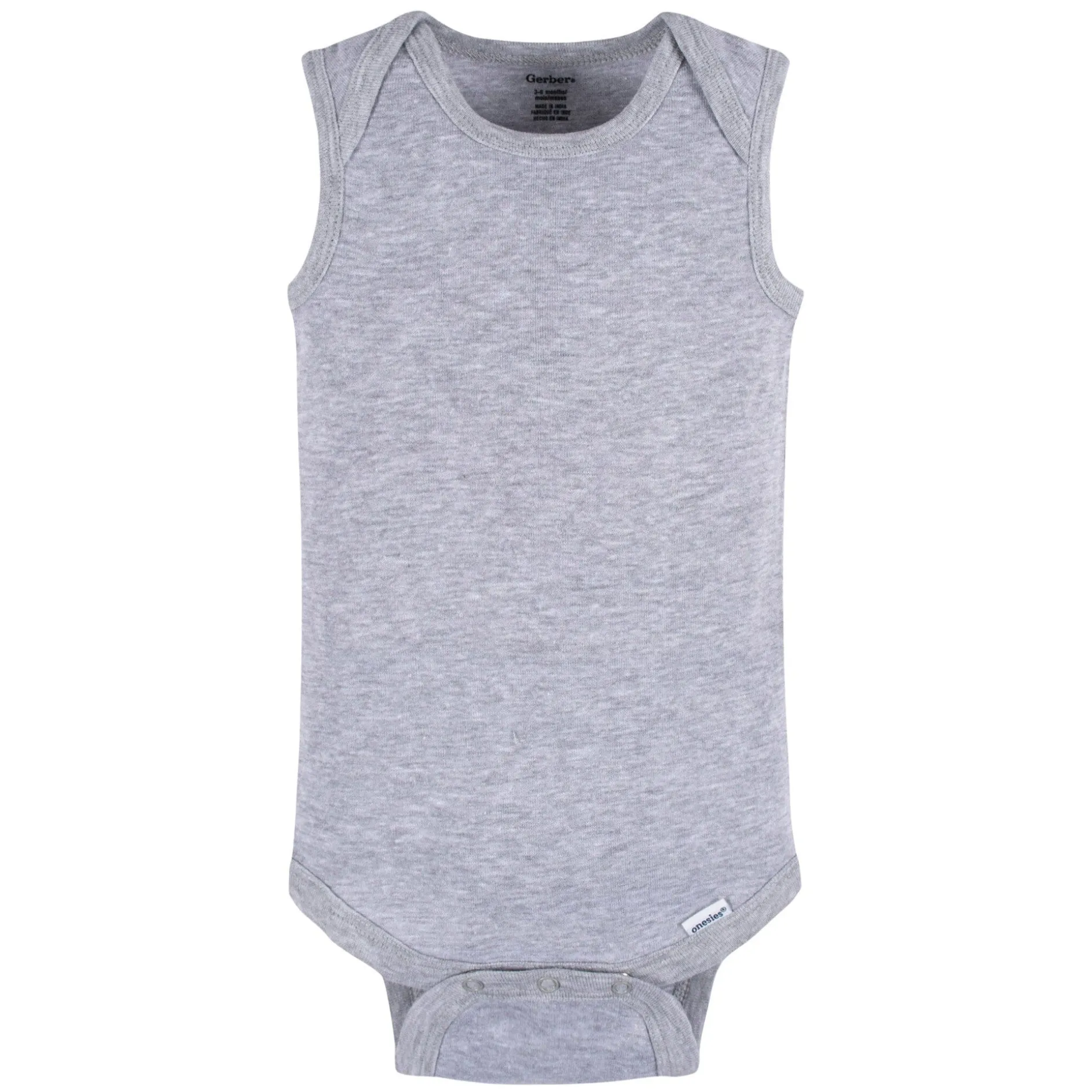 5-Pack Baby Neutral Grey Heather Sleeveless Lap Shoulder Onesies® Bodysuits