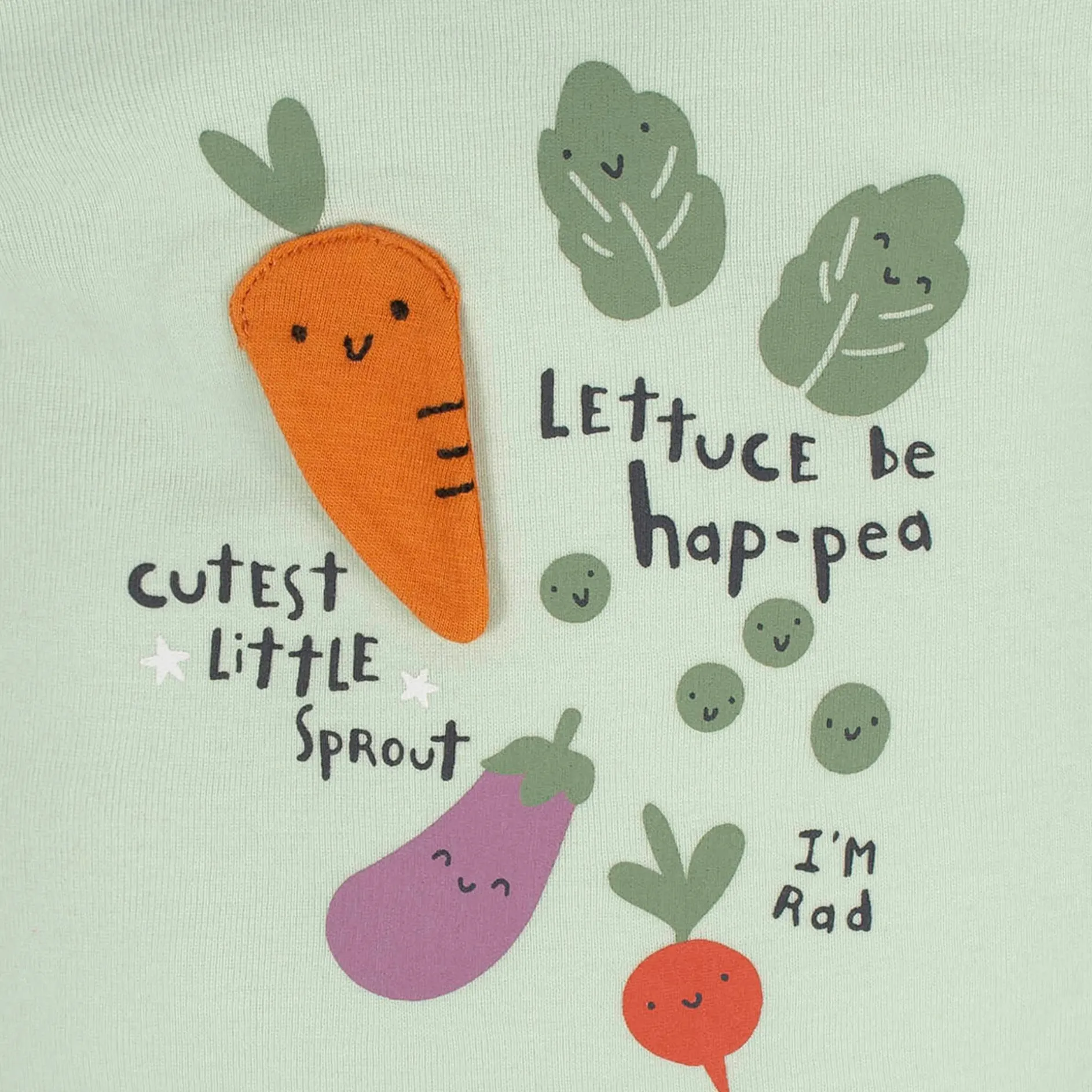 5-Pack Baby Neutral Happy Veggies Onesies® Bodysuits