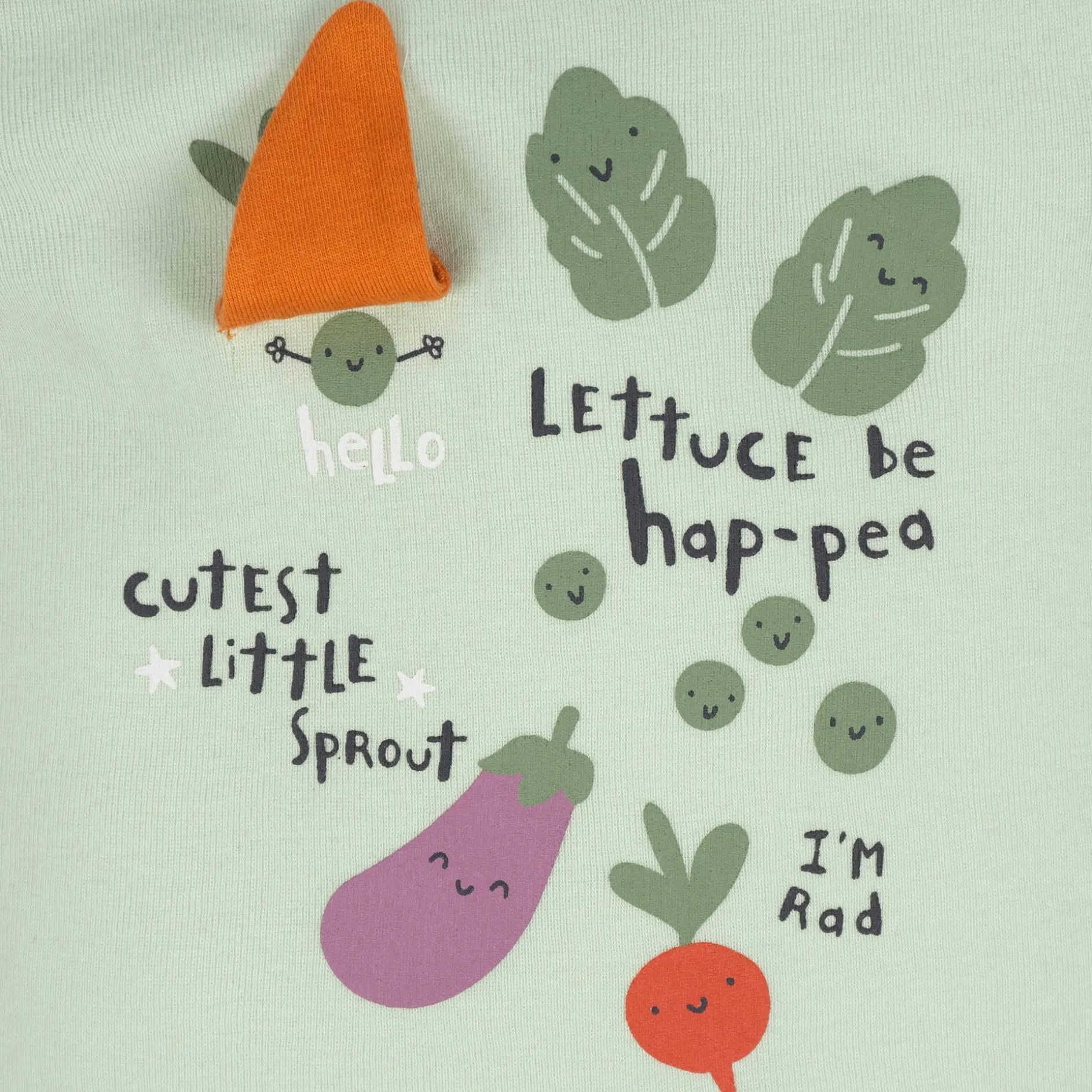 5-Pack Baby Neutral Happy Veggies Onesies® Bodysuits