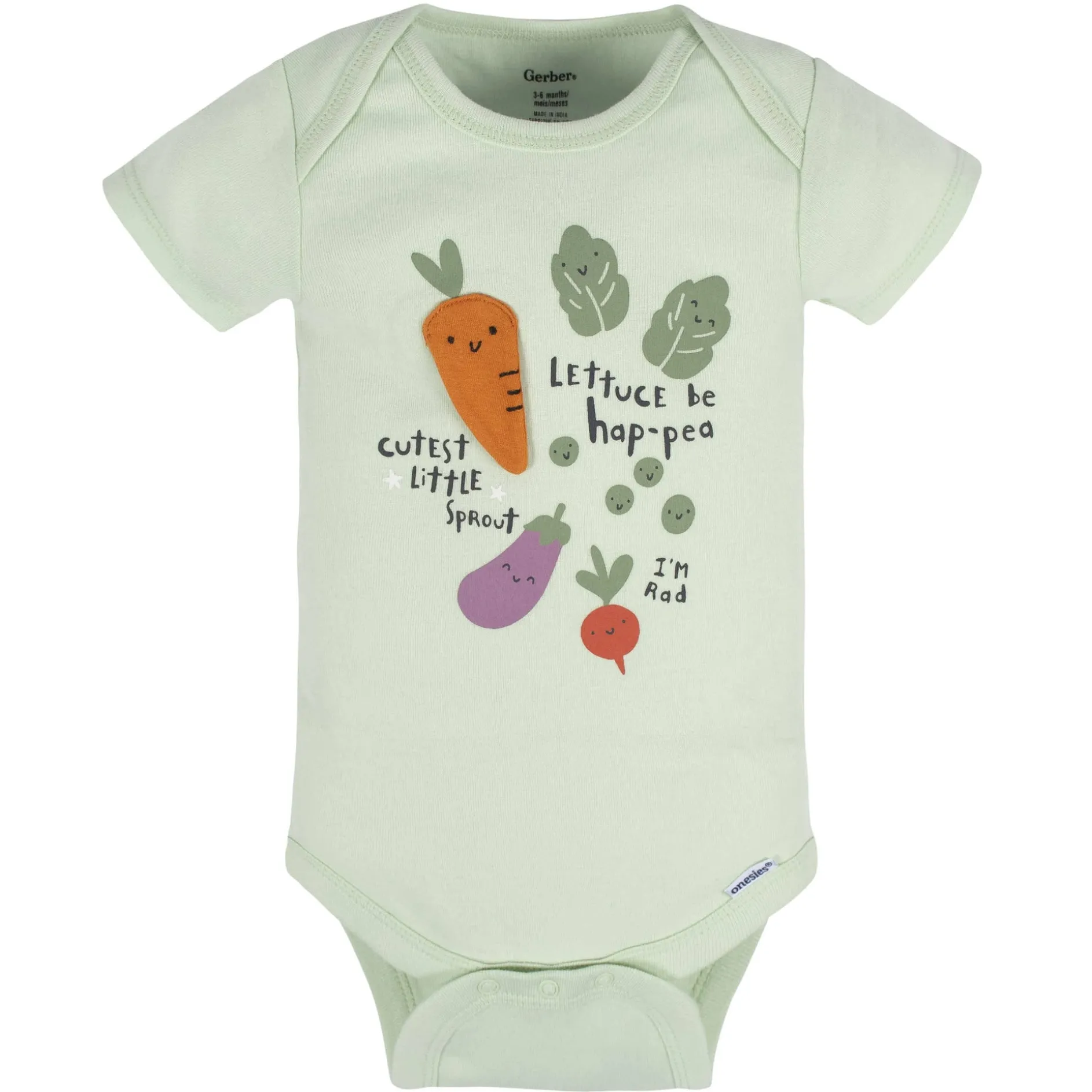 5-Pack Baby Neutral Happy Veggies Onesies® Bodysuits