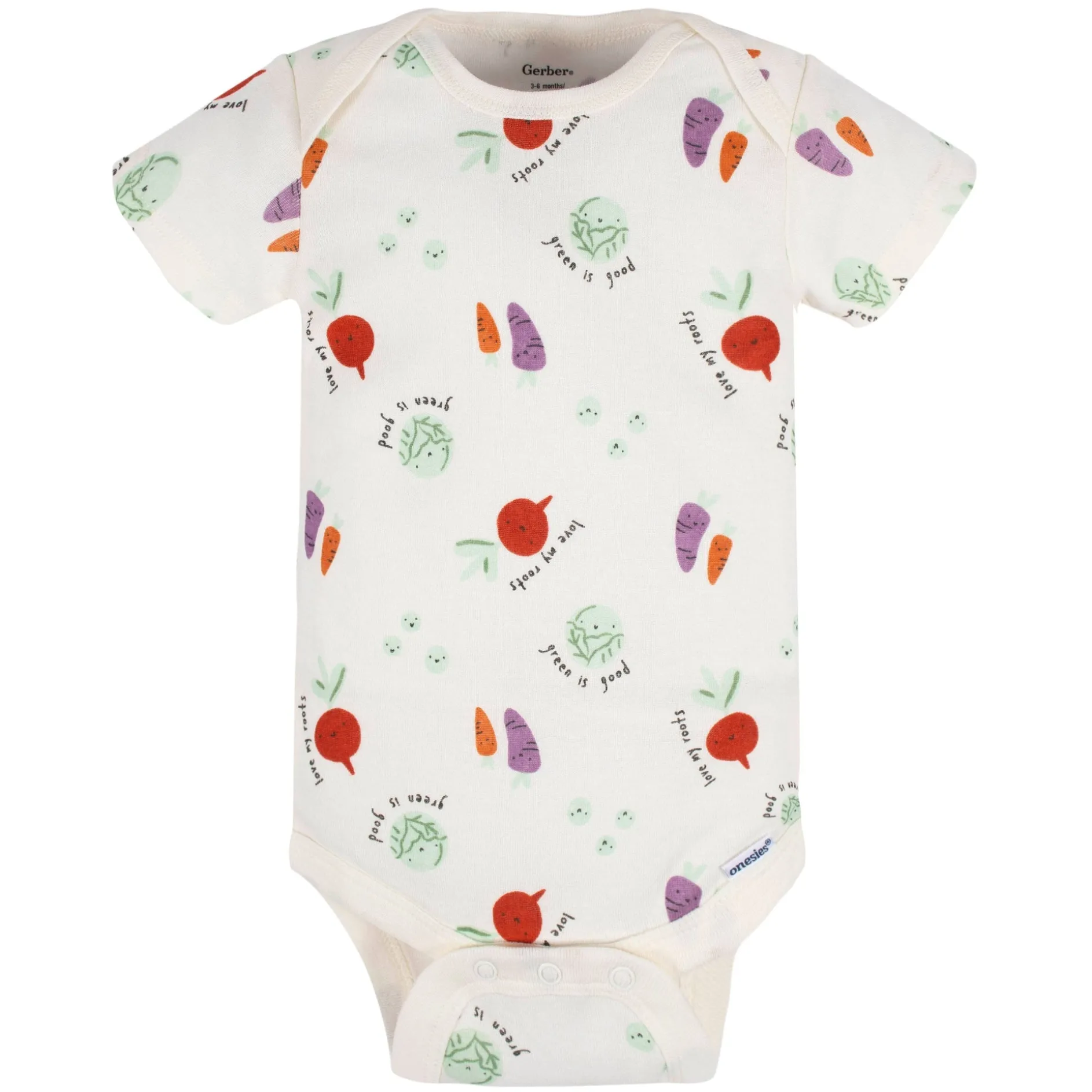 5-Pack Baby Neutral Happy Veggies Onesies® Bodysuits