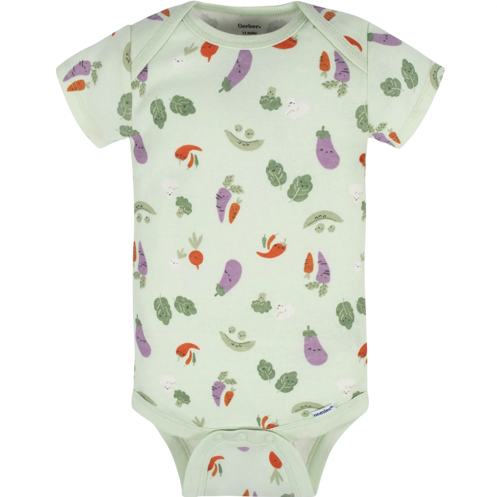 5-Pack Baby Neutral Happy Veggies Onesies® Bodysuits