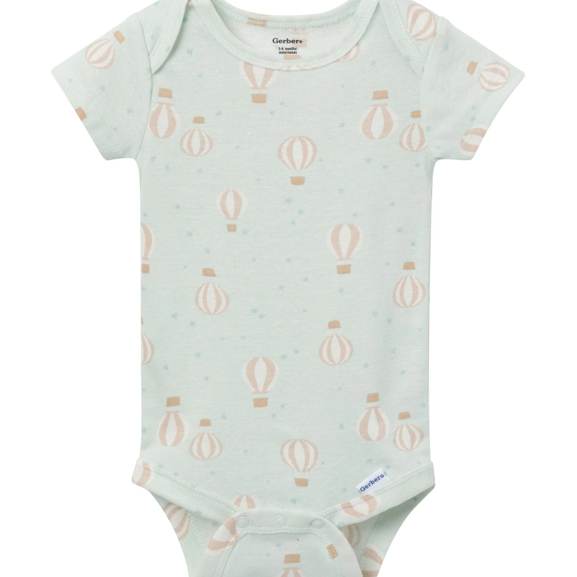 3-Pack Baby Neutral Hot Air Balloon Short Sleeve Onesies® Bodysuits