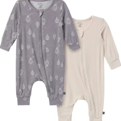 2-Pack Baby Neutral Hot Air Balloon Zip Front Viscose Rompers