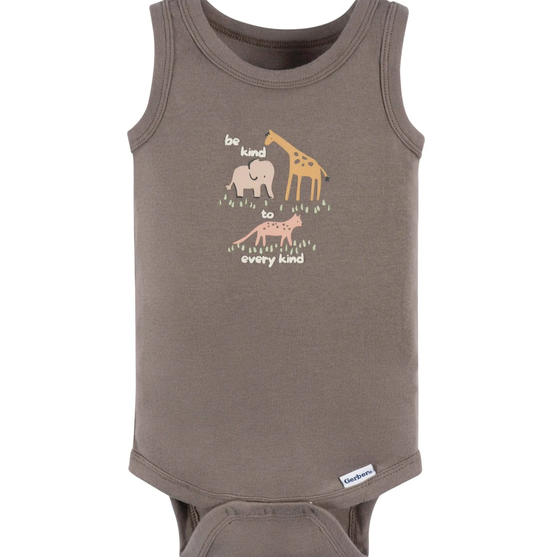 4-Pack Baby Neutral Ivory Safari Sleeveless Onesies® Bodysuits